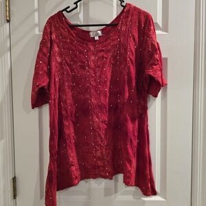 Elegant Red Women's Blouse